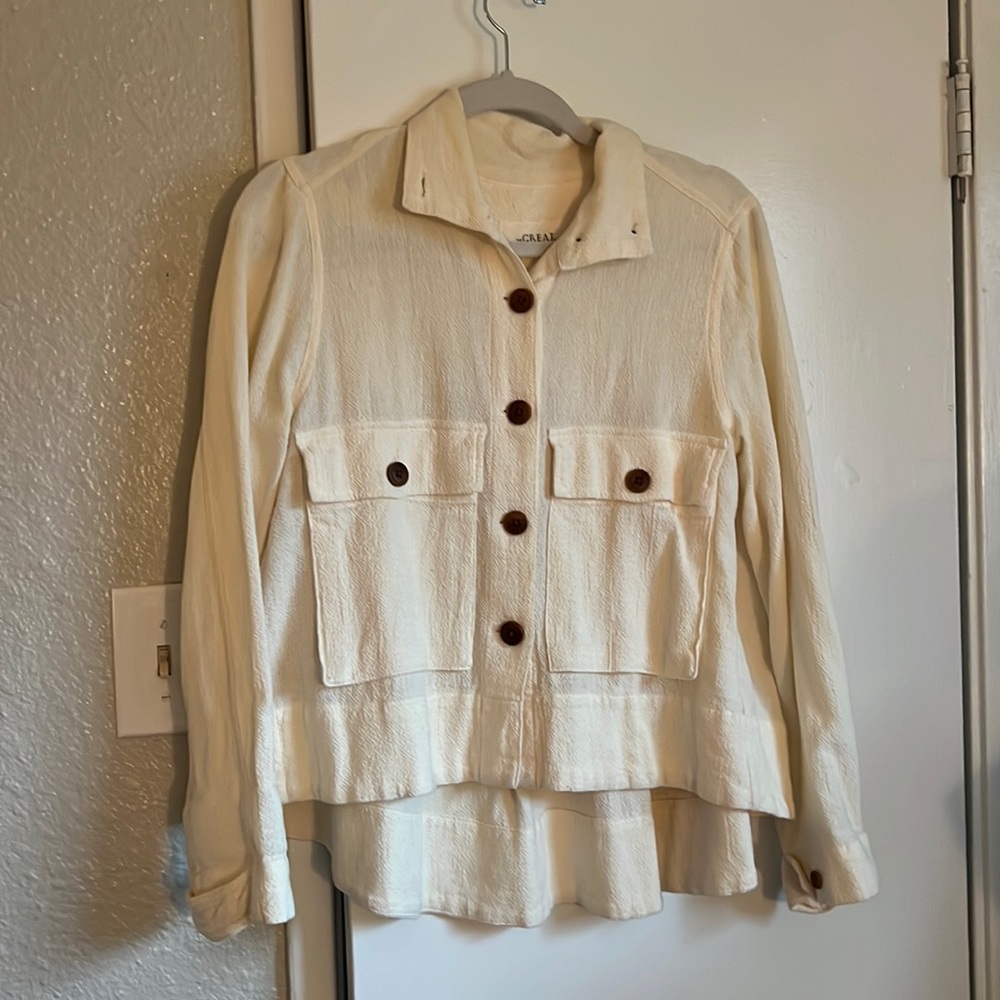 The Great. boxy flare ivory cream